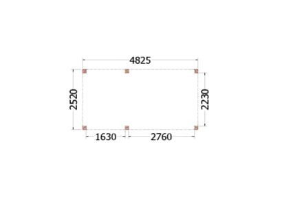Buitenverblijf Palermo 485x255x245cm (bxdxh)
