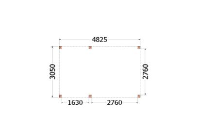 Buitenverblijf Palermo 485x310x245cm (bxdxh)