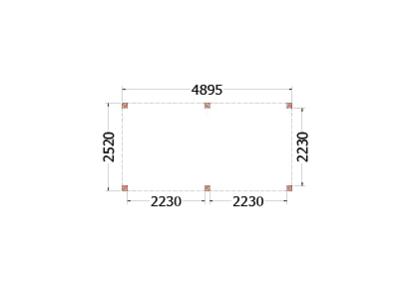Buitenverblijf Palermo 490x255x245cm (bxdxh)