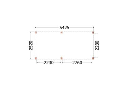 Buitenverblijf Palermo 545x255x245cm (bxdxh)
