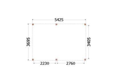 Buitenverblijf Palermo 545x370x245cm (bxdxh)