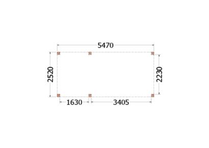 Buitenverblijf Palermo 550x255x245cm (bxdxh)