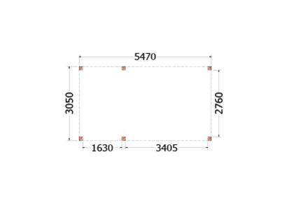 Buitenverblijf Palermo 550x310x245cm (bxdxh)