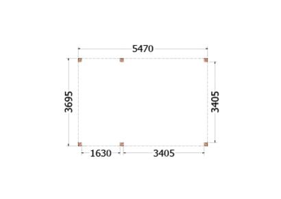 Buitenverblijf Palermo 550x370x245cm (bxdxh)
