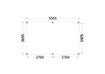 Buitenverblijf Palermo 600x370x245cm (bxdxh)