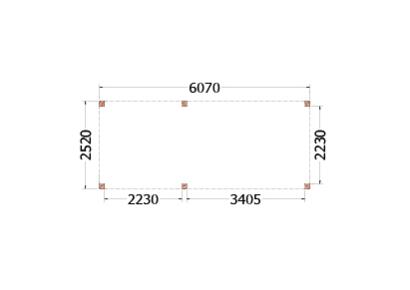 Buitenverblijf Palermo 610x255x245cm (bxdxh)