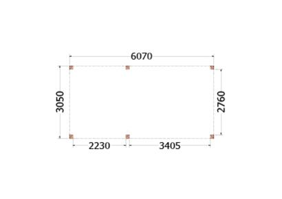Buitenverblijf Palermo 610x310x245cm (bxdxh)