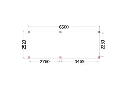 Buitenverblijf Palermo 660x255x245cm (bxdxh)
