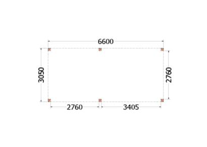 Buitenverblijf Palermo 660x310x245cm (bxdxh)