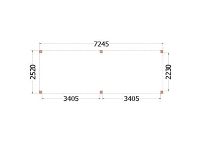 Buitenverblijf Palermo 725x255x245cm (bxdxh)
