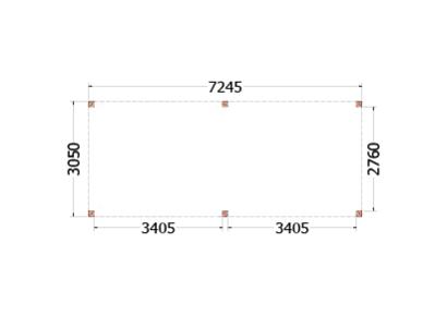 Buitenverblijf Palermo 725x310x245cm (bxdxh)