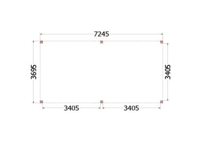 Buitenverblijf Palermo 725x370x245cm (bxdxh)