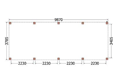 Buitenverblijf Palermo XXL 990x380x245cm (bxdxh)