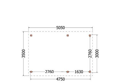 Zadeldak Betula 505x350x315cm (bxdxh)