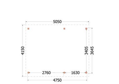Zadeldak Betula 505x415x335cm (bxdxh)