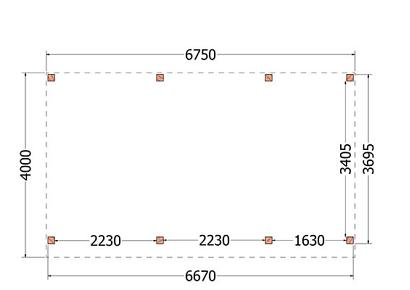 Buitenverblijf Mensa 675x400x260cm (bxdxh)