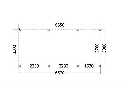 Buitenverblijf Casa 665x330x260cm (bxdxh)