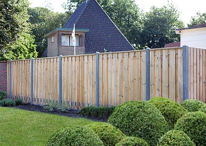 Beton tussenpaal IJssel 10x10x280cm antraciet glad met diamantkop