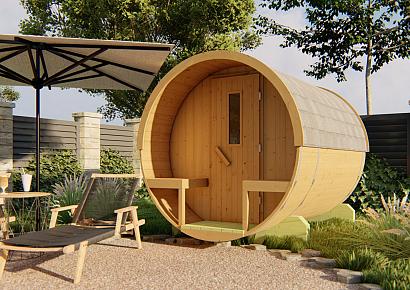 Saunabarrel Thermo wood Ø190cm 250cm lang