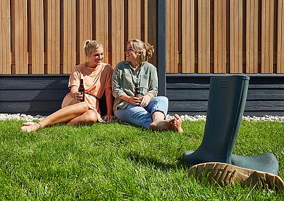 Tuinscherm Dronten 180x180cm recht hardhout 21pl