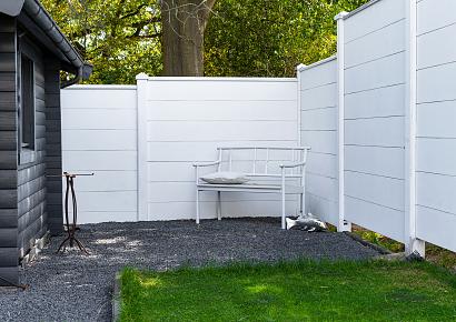 Blokhutprofielplaat 4,8x26x184cm wit/grijs met mes en groef