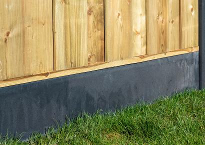 Onderplaat 3,5x24x184cm glad antraciet voor betonpaal