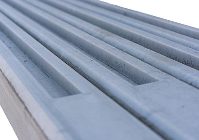 Beton tussenpaal Zaan houtstapel E-sleufpaal 10x10x275cm wit/grijs vlakke kop