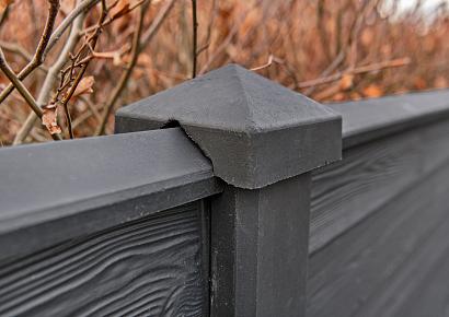 Beton afdekkap 180cm antraciet gecoat zadeldak diamantkop