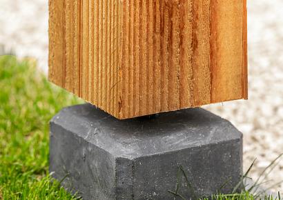 Betonpoer eco 15x15x50cm antraciet met afgeronde hoeken M16 huls