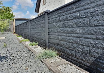 Rotsmotief vulplaat 4,8x20x184cm antraciet gecoat met mes en groef