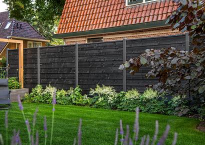 Beton eindpaal IJssel 10x10x280cm antraciet gecoat glad met diamantkop