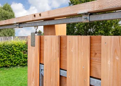 Schuifdeur 130x195cm recht red class incl rail 300cm, plafondbevest, slot, slotvanger, 2xklem, 2xkatrol