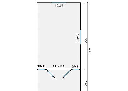 Zigeunerwagen 480cm incl. Veranda Paddy met vooringang excl. Onderstel