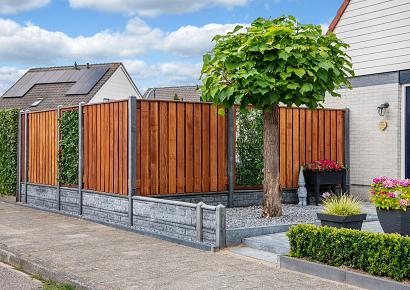 Tuinscherm Dronten 180x180cm recht hardhout 21pl