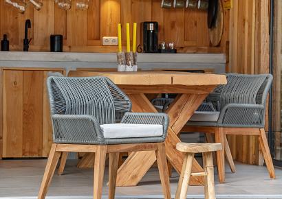 Teak stoel Granada met kussen