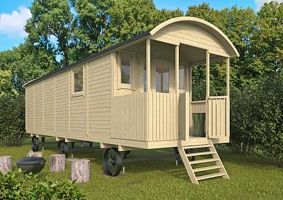 Zigeunerwagen XL 840cm incl. veranda Jimmy met vooringang excl. Onderstel