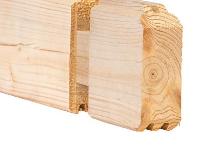 Blokhutprofiel vuren geschaafd zonder keep 44 mmx114mm