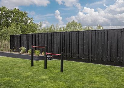 Tuinscherm Stuttgart 180x180cm recht geimp zwart 21pl