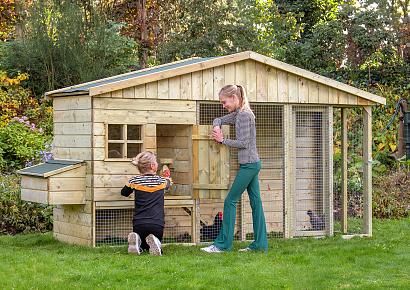Kippenverblijf Bielefelder 302x90x180cm vuren