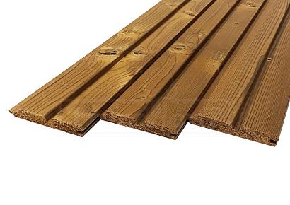 Thermisch gemodificeerd vuren dubbel rhombusprofiel 2x14x540cm geschaafd