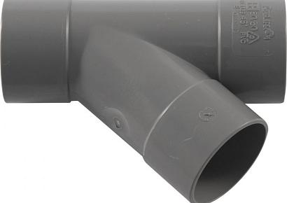 Drain pvc T-stuk 45gr grijs 80mm