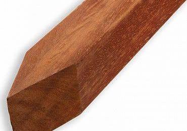 Hardhouten paal 6,8x6,8x275cm geschaafd