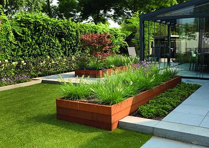 Bloembak modulair 240x90x42cm corten