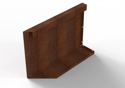 Plantenbak module+ uitwendig hoekpaneel (b) 60x42cm r corten