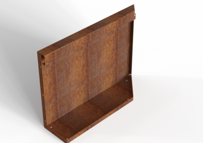 Bloembak module+ uitwendig hoekpaneel (b) 60x42cm l corten
