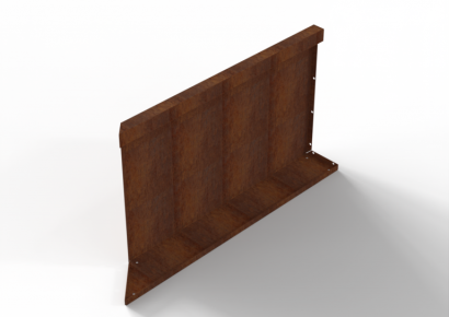 Bloembak module+ inwendig hoekpaneel (c) 90x56cm r corten