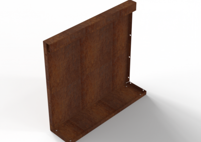 Bloembak module+ recht paneel (a) 60x56cm corten
