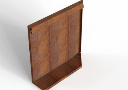 Bloembak module+ uitwendig hoekpaneel (b) 60x56cm l corten