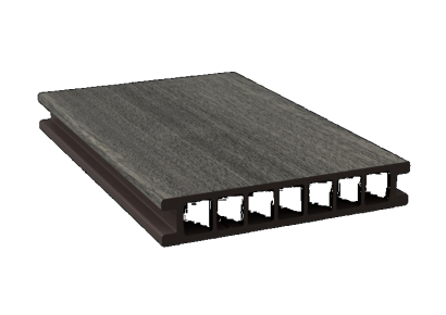 DF holle plank met folie silver teak 2,8x16,2x400cm