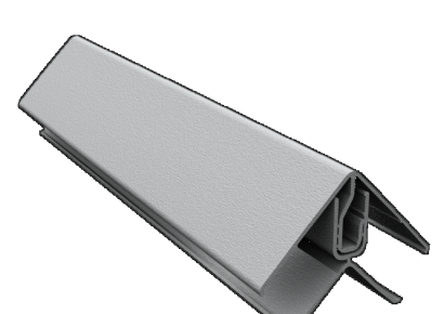 Durasid tweedelige bin/buitenhoek alu creme 300cm